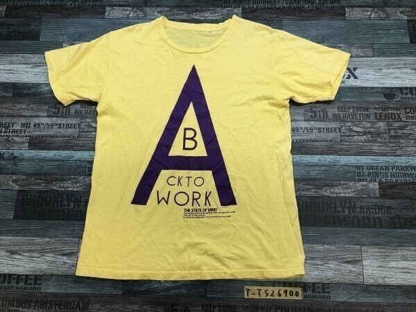 BACK TO WORK メンズ クルーネック 半袖Tシャツ M 黄色拍卖