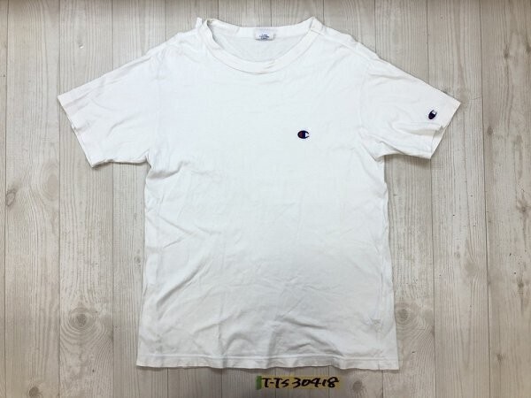 Champion チャンピオン メンズ ワンポイント刺繍 薄手 半袖Tシャツ M 白拍卖