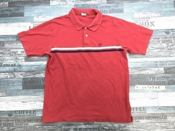 IGNIO イグニオ メンズ ロゴ刺繍 半袖ポロシャツ L 赤拍卖