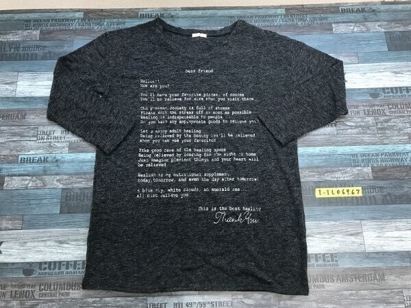 CANDY PARADISE レディース プリント入 ニットカットソー M 杢グレー拍卖