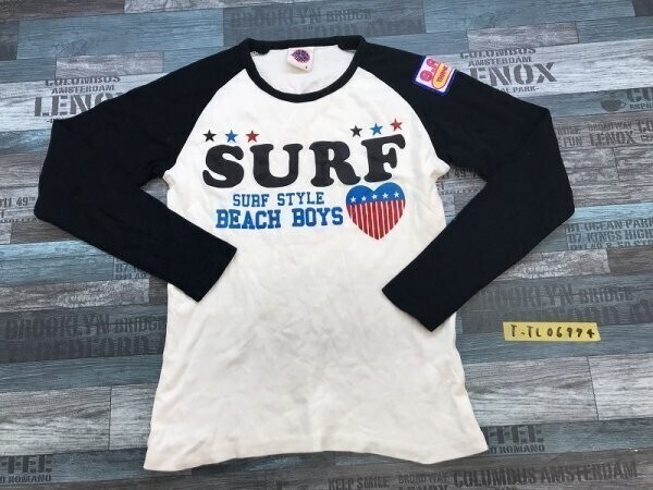 agate label メンズ ラメプリント ラグラン ロンT S 白黒拍卖