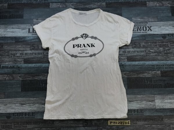 BROWNY WEGO ウィゴー レディース ロールアップ 英字プリント 半袖Tシャツ F 白拍卖