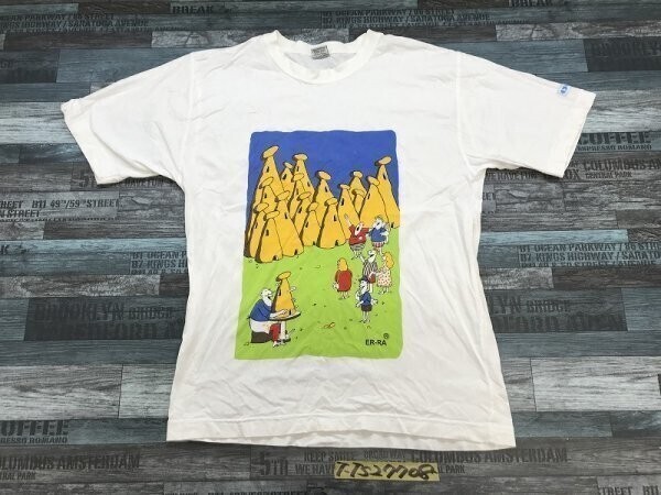 ER-RA メンズ 観光プリント 半袖Tシャツ L 白拍卖