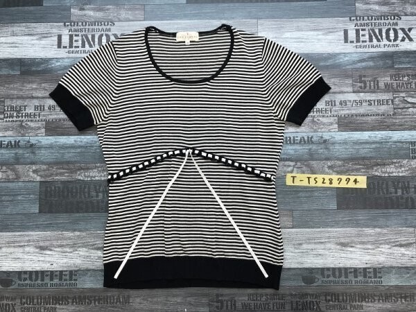 TRUSSARDI トラサルディ レディース ボーダー ニットソー 38 白黒拍卖