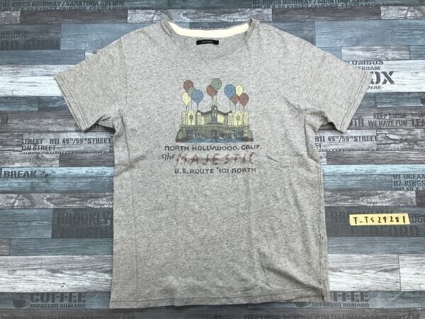 CIAOPANIC チャオパニック メンズ バルーン&建物プリント 半袖Tシャツ L 杢グレー拍卖