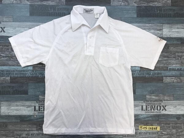SILVER FOX メンズ HAWAIAN OPEN スキッパー ゴルフ 半袖ポロシャツ L 白拍卖