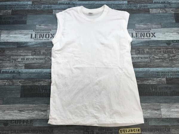 SKYCOTT メンズ コットン ノースリーブ Tシャツ LA 白拍卖