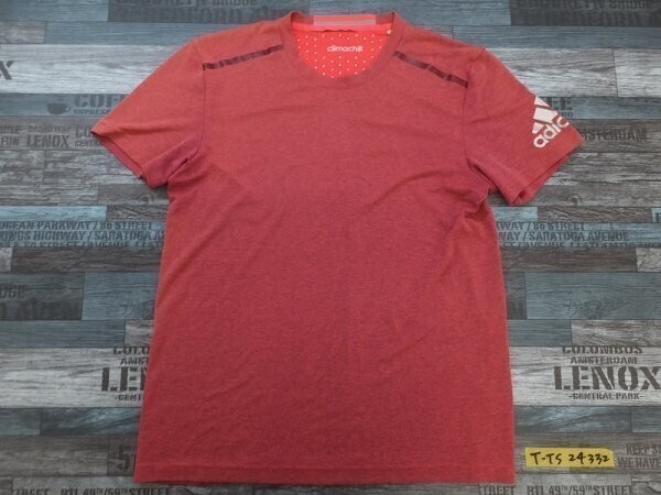 ADIDAS アディダス メンズ レディース climachill ロゴプリント スポーツ 半袖Tシャツ ピンク系拍卖