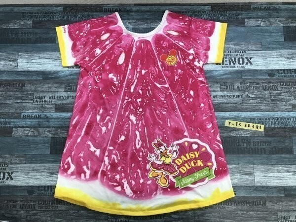 東京 DISNEY RESORT ディズニー レディース デイジー グレープフルーツ Tシャツワンピース M ピンク白拍卖