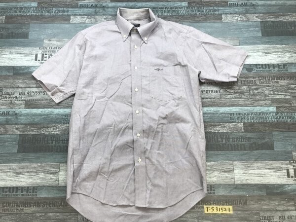 POLO CLUB メンズ ロゴ刺繍 ボタンダウン 半袖シャツ M 紺拍卖