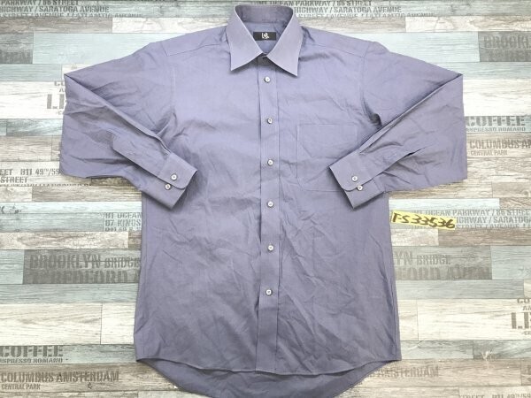 L&B HOMME メンズ 形態安定加工 長袖シャツ 紺拍卖