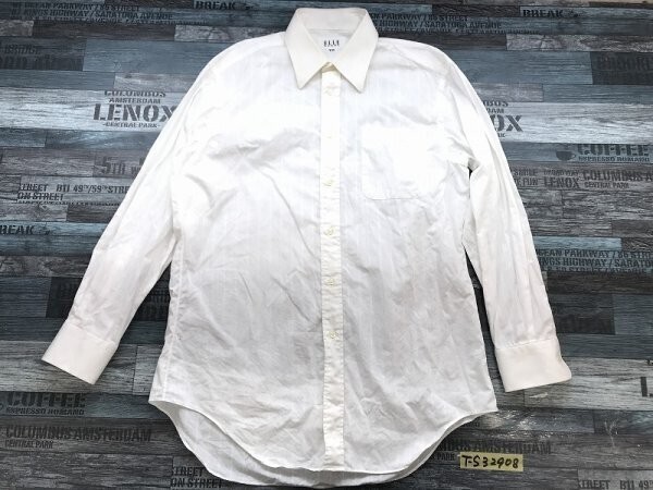 ELLE HOMME エル メンズ 日本製 シャドーストライプ柄 長袖シャツ 白拍卖