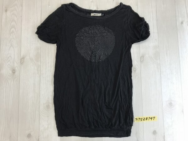 GAS レディース モダール リブ付き 半袖Tシャツ M 黒拍卖