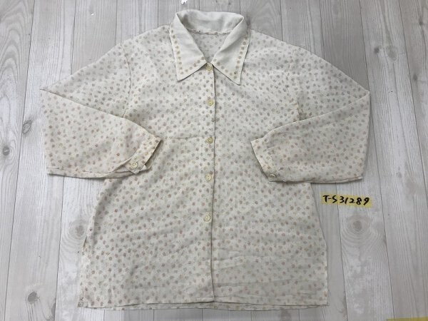 レディース 小花柄 とろみ ブラウス ライトベージュピンク他拍卖