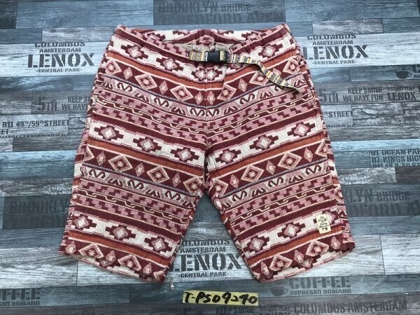 OILCAKE オイルケーキ メンズ エスニック ハーフパンツ SR バックル ベルト付き M 赤拍卖