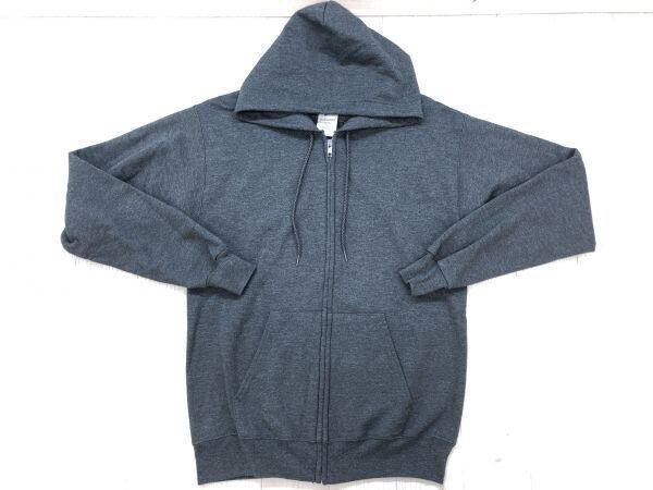 Hanes ヘインズ プリントボディーにも◎ 無地 裏起毛 ジップアップ スウェット パーカー メンズ コットン50% ポリエステル50% S グレー拍卖
