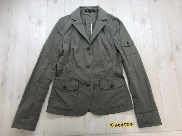 theory セオリー レディース ショート丈 ミリタリー ストレッチ 春秋 ジャケット 4 ライトカーキ拍卖