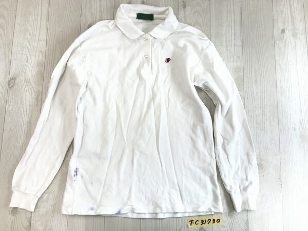 Arnold Palmer アーノルドパーマー メンズ ワンポイント刺繍 鹿の子 長袖ポロシャツ L 白拍卖