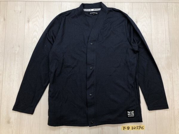 KANGOL カンゴール メンズ スナップボタン 薄手 ポリエステル カーディガン L 紺拍卖