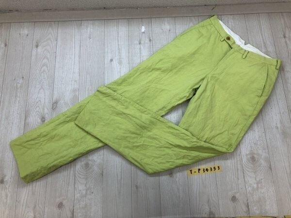 SHIPS シップス レディース 薄手 カラーパンツ 黄緑拍卖