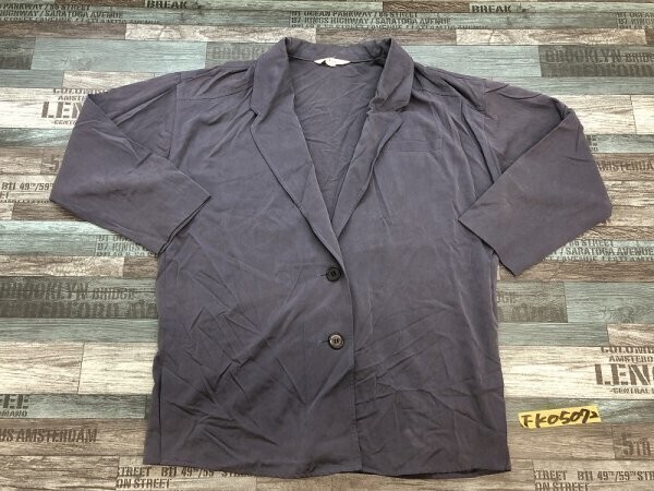 GIVY レディース 日本製 春秋 シャツ風 ビッグシルエットジャケット 裏地なし くすみパープル拍卖