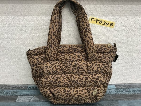 ROO TO TE レディース ワンポイント刺繍 レオパード キルティングバッグ ブラウン系拍卖