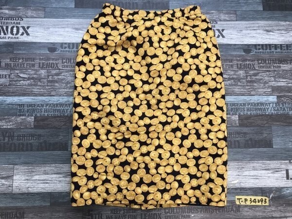 レディース 金貨柄 タイトスカート 11 紺金拍卖