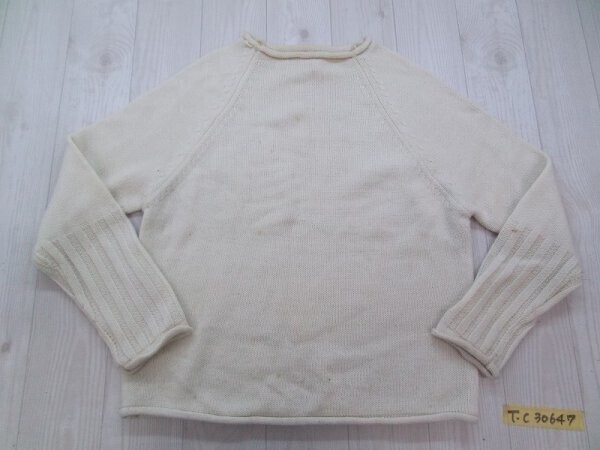 CREER レディース アクリル100% ラグランニットセーター M アイボリー拍卖