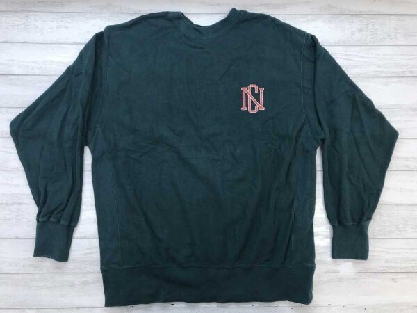 アングリッド Ungrid アメカジ カレッジ ロゴプリント NORTH CANTON スウェットトレーナー メンズ コットン100% ビッグシルエット F 緑拍卖