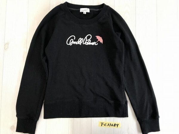 Arnold Palmer アーノルドパーマー レディース ロゴプリント スウェットトレーナー M 黒拍卖