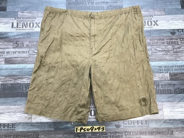 T&C SURF Designs タウン&カントリー メンズ チェック ウエスト内側紐付き ハーフパンツ L カーキグリーン拍卖