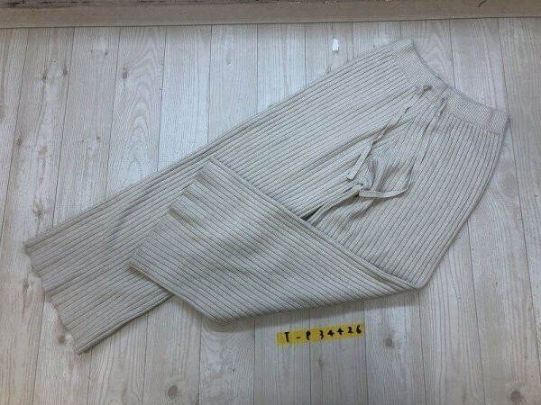 Holiday レディース リブニット イージーパンツ ベージュ拍卖