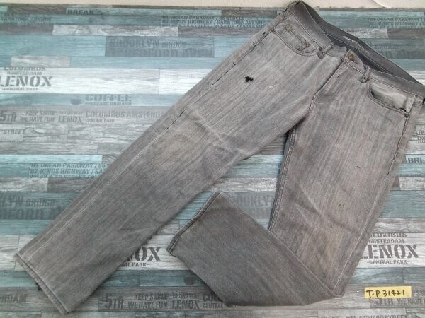 OLD NAVY オールドネイビー メンズ ウォッシュ ダメージ スリム デニムジーンズパンツ 34×30 黒拍卖
