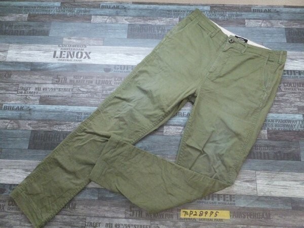 BEAMS ビームス レディース 日本製 ストレッチスリムパンツ M カーキ拍卖
