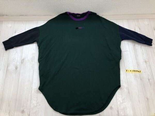 DOUBLE NAME ダブルネーム メンズ リブ切り替え スウェットトレーナー F 紫緑拍卖