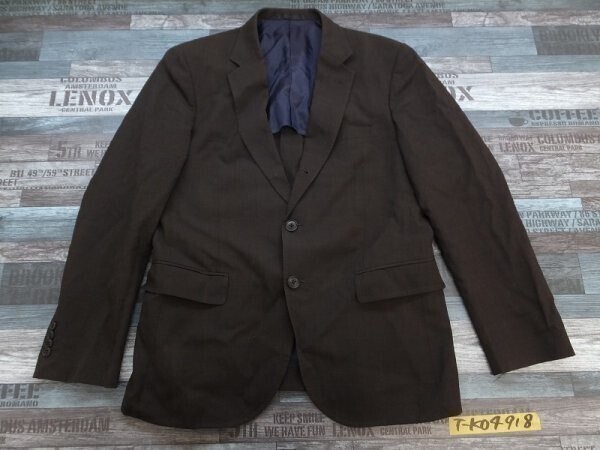 MALE&CO メールアンドコー メンズ 肩パッド入 グレンチェック センターベント ジャケット 春秋 AB5 焦げ茶黒拍卖