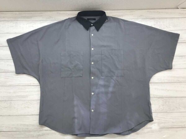 RAGEBLUE レイジブルー ドメスティック レトロ モード 古着 ドルマンスリーブ ワイド ざっくり 半袖シャツ メンズ F グレー拍卖