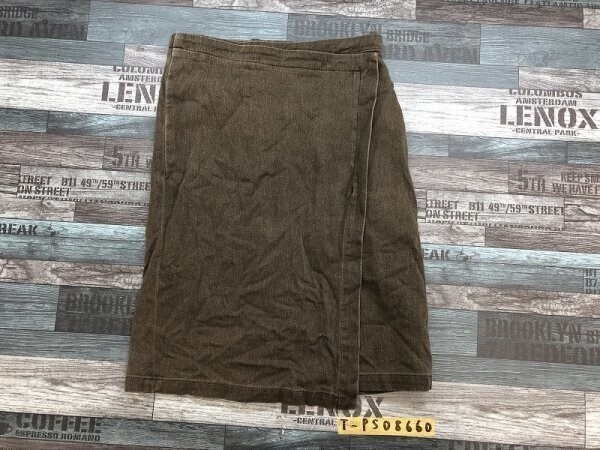 美品!株式会社エイ・ネット レディース 巻きスカート風 デニムスカート 2 カーキ拍卖