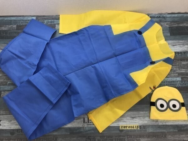 ミニオンズ レディース 不織布 ニット帽子付き なりきり コスプレ 青黄色拍卖