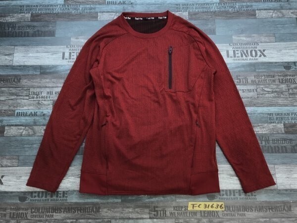 FIND-OUT ワークマン メンズ グリッド フリース サーマルストレッチ カットソー サイドポケット M 赤拍卖