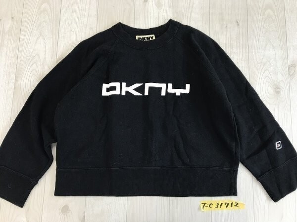 DKNY ダナキャラン レディース ショート丈 ワイド プルオーバーカットソー 韓国製 S 黒拍卖