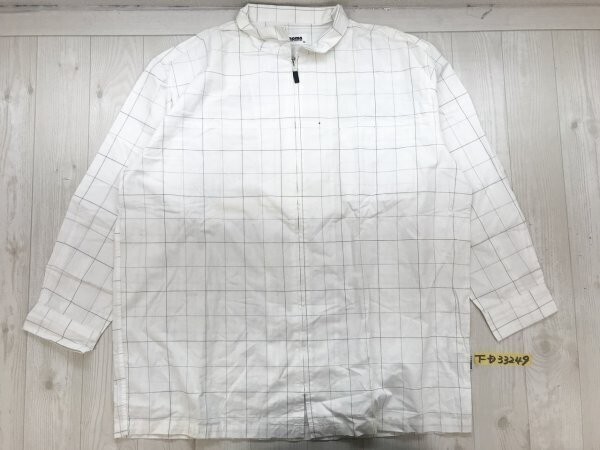 renoma レノマ メンズ グラフチェック ジップ シャツ調 ジャケット 大きいサイズ 4L 白グレー拍卖