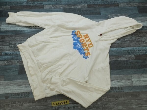 RYU SPORTS レディース ビッグロゴ ラメ パーカー M 白MIX拍卖