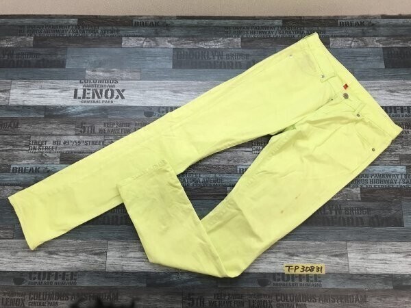 UNIQLO ユニクロ レディース カラースキニーパンツ 26 蛍光黄系拍卖