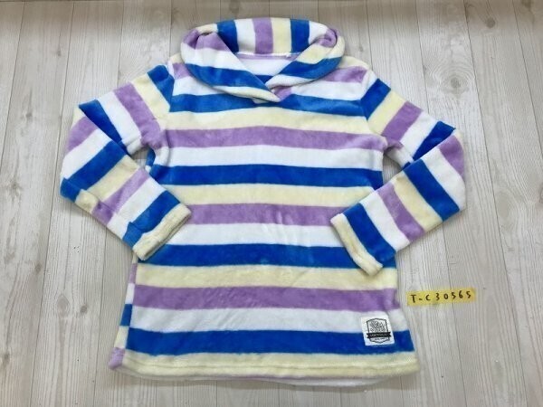 CRAFTHOLIC レディース ボーダー もこもこ ルームウェア カットソー L 白紫青アイボリー拍卖