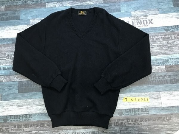 SPREAD WINGS メンズ Vネック ニットセーター 黒拍卖
