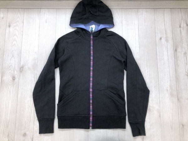 カークランド KIRKLAND コストコ アメカジ 民族エスニック ネイティブ柄 装飾 スウェット パーカー ジャケット サムホール レディース L 黒拍卖