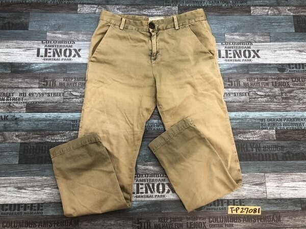 UNITED ARROWS ユナイテッドアローズ メンズ USA 綿 薄手 カラーパンツ 24-0 カーキベージュ拍卖