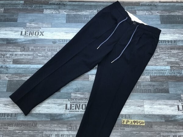 NAVAL メンズ ストライプ センタープレス パンツ M 紺拍卖