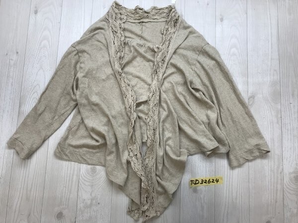 JOURNAL STANDARD ジャーナルスタンダード レディース 日本製 レース リネンコットンカーディガン F 茶拍卖